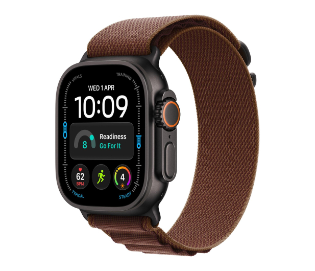 Apple Watch Ultra 4/Czarny Tytan/Burgundowa Opaska Alpine S - 1594117 - zdjęcie